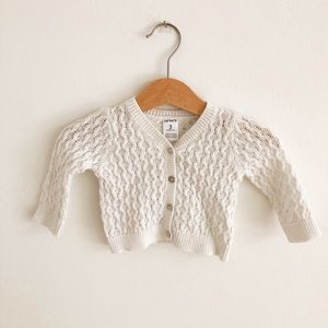 White/metallic cardigan 3 months